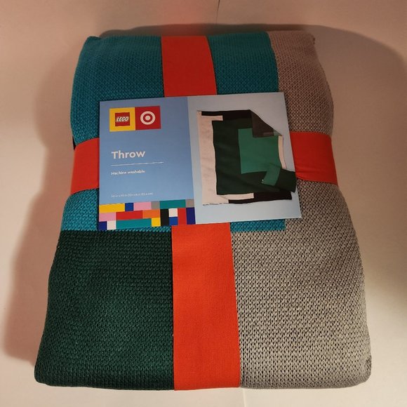Retired Lego x Target Throw Blanket Green Teal Block - Picture 3 of 5